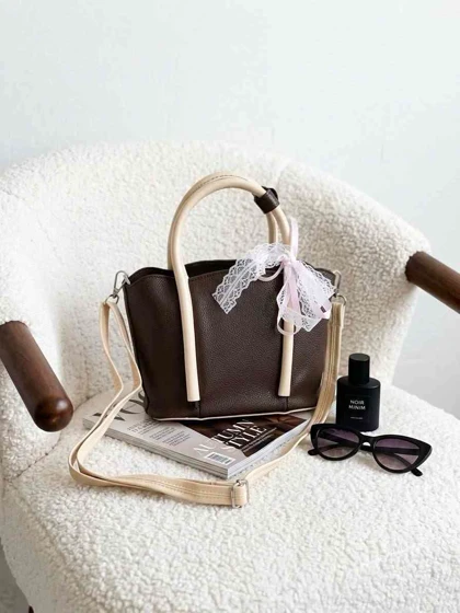 کیف پاپیون دار قهوه ای