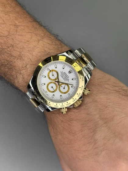 ساعت مچی رولکس دیتونا سیلورطلایی صفحه سفید Rolex Daytona