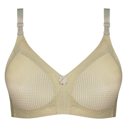 سوتین زنانه پانیذ مدل بدون فنر تابستانی رنگ کرم کد 66307