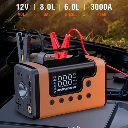 جامپ استارتر، پمپ باد، کمپرسور باد و پاوربانک مدل Multifunctional Car