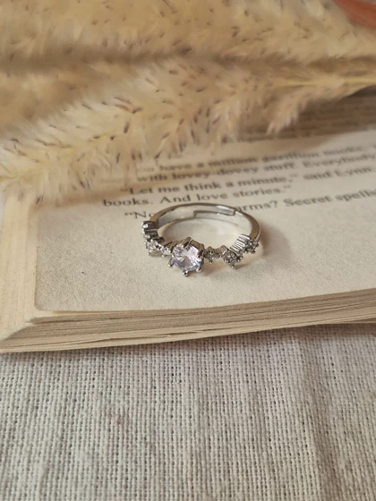 انگشتر جواهری فری سایز نگین دایره