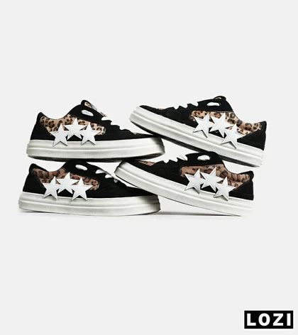 کفش اسنیکرزمشکی نارنجی سفید Amiri Stars v2 مدل 7072