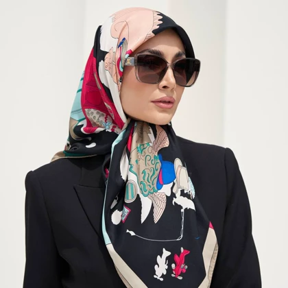 روسری ابریشم توییل تک‌رنگ (قواره 100) 30273