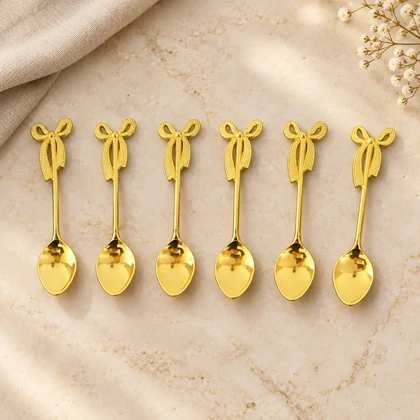 قاشق چای خوری طرح پاپیون در دو رنگ