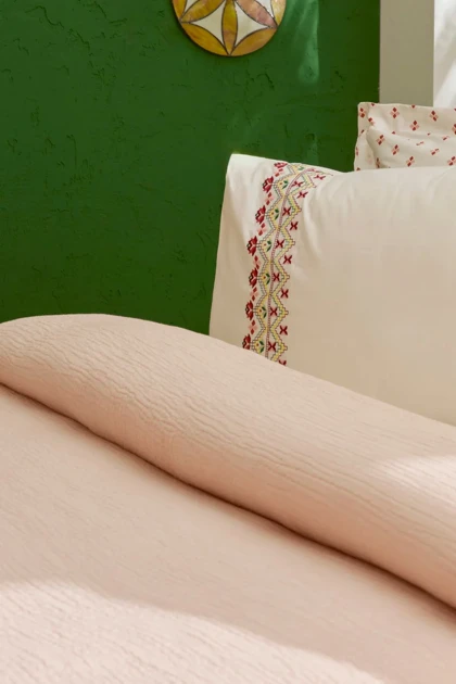 سرویس روتختی پیکه دو نفره Karaca Home مدل Vion Nish Set پنبه - چندرنگ