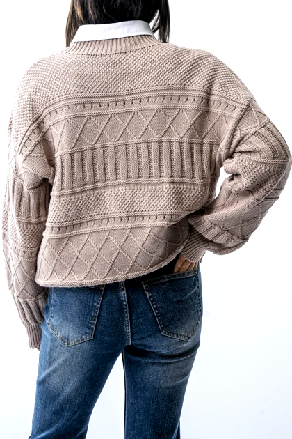 بافت آستین بلند طرحدار زنانه