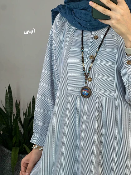 مانتو راه راه بادام