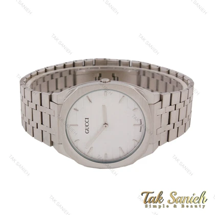 ساعت مچی گوچی 25H مردانه استیل صفحه سفید Gucci-5741-G