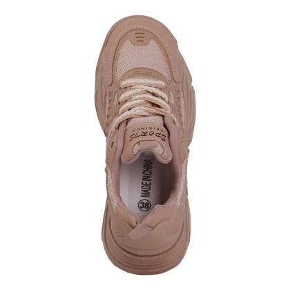 کتانی زنانه لژدار مدل بافتی_نسکافه ای کد 1232