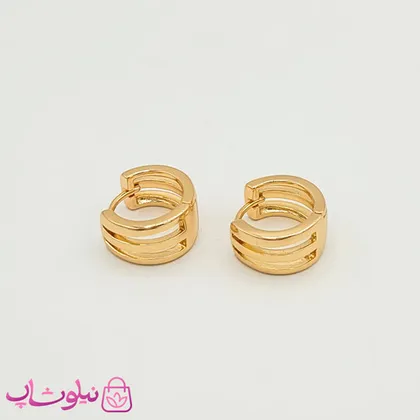 گوشواره حلقه‌ای پهن ژوپینگ طرحدار