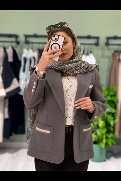 کت فوتر یقه انگلیسی پشت گلدوزی