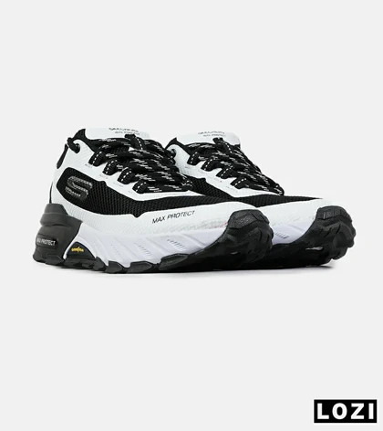 کفش کتانی طبی ورزشی سفید مشکی SKECHERS max protect مدل 7572