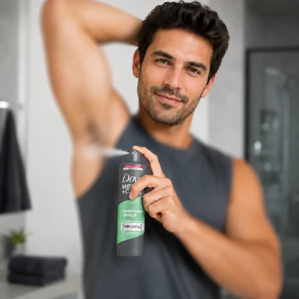 اسپری دئودورانت ضد تعریق مردانه داو Sensitive Shield حجم 250ml