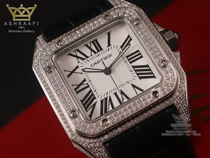 ساعت مچی کارتیه سانتوس دایموند Cartier Santos 100 diamond