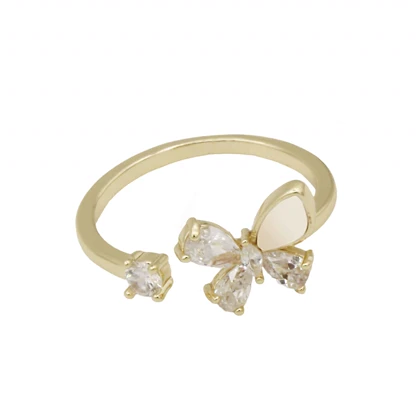 انگشتر زنانه مدل پروانه ای نگین‌دار