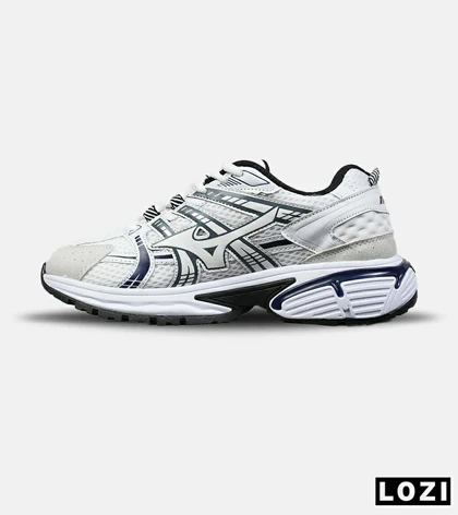 کفش کتانی مردانه و زنانه سفید آبی MIZUNO مدل 8596