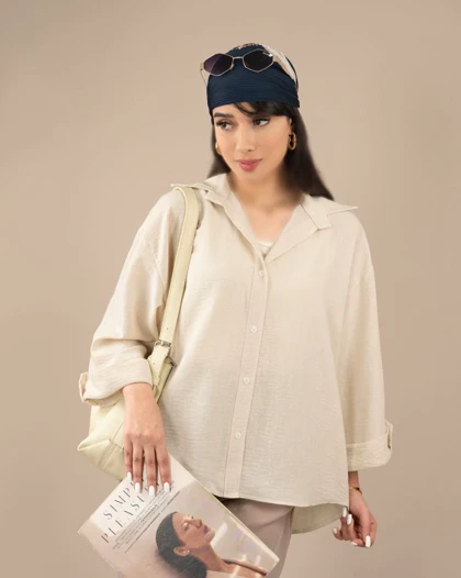 شومیز اسلپ استخونی کد 30308