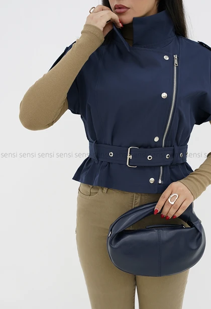 وست زنانه بغل زیپ کمربندی کد1006699