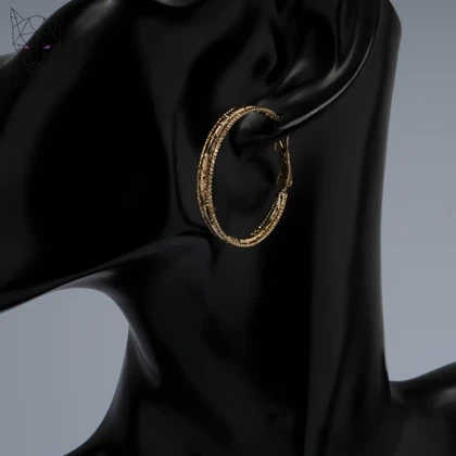 گوشواره حلقه‌ای سه لاین ژوپینگ