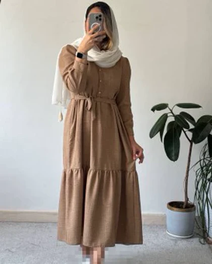 پیراهن مانتویی ماکسی نازلی