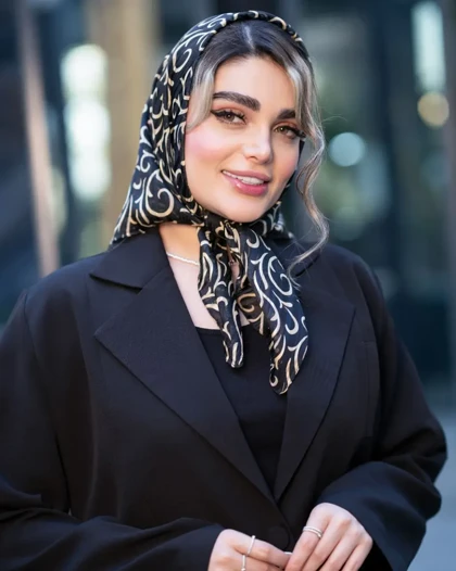 مینی اسکارف مجلسی حریر شاین - مناسب برای استایل شب، میهمانی و روزمره