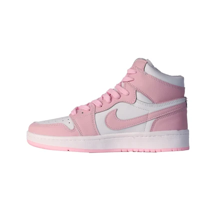 کتانی زنانه نایک جردن ساق‌دار_سفید صورتی کد 8201