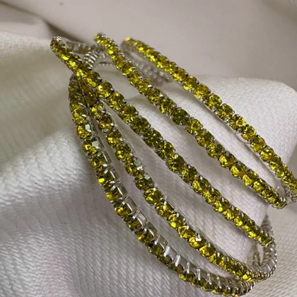 دستبند تنیسی تمام نگین مدل «تابش خورشید» | تمام استیل (فروش دانه‌ای)