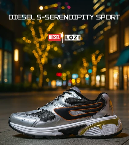 کفش کتانی مردانه نقره ای مشکی DIESEL S-SERENDIPITY SPORT مدل 5815