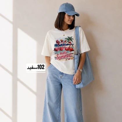 تیشرت باکسی چاپی کد 6110