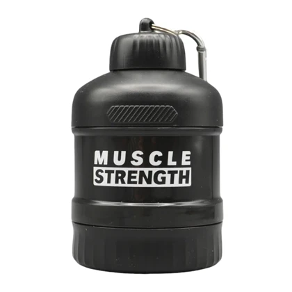 قیف پروتئین وی دو تیکه مدل Muscle Strength ظرفیت 100 میلی لیتر
