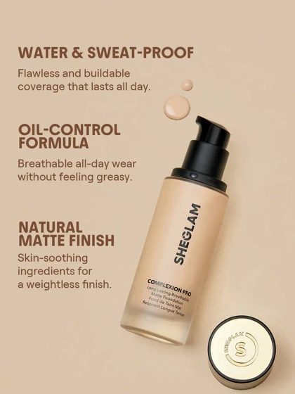 کرم پودر مات و تنفس‌پذیر شیگلم مدل Complexion Pro Long Lasting Breathable Matte Foundation