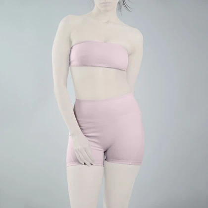 ست دکلته و کشاله بند ورزشی زنانه مدل ES927 صورتی روشن