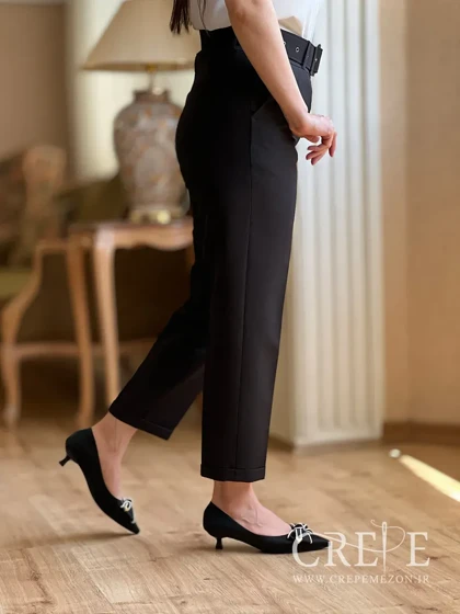 شلوار پاکتی کرپ باربی قد 92