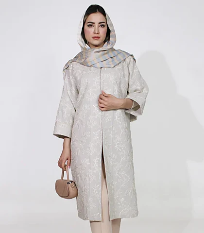 مانتو بلند خامه‌دوزی کد 1321