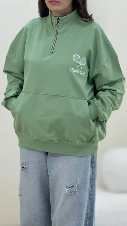 سویشرت نیم زیپ تنیس