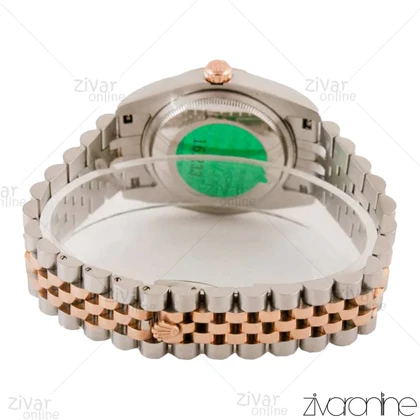 ساعت رولکس دیت جاست مردانه دورنگ رزگلد ایندکس نگین‌دار 103635