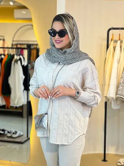 شومیز کرم 30038