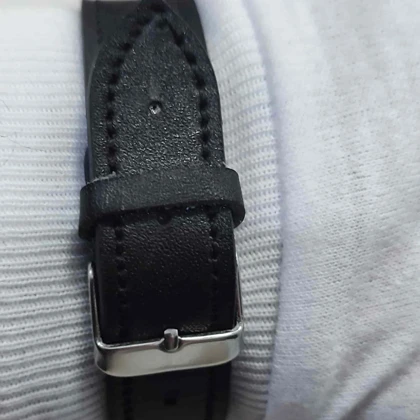 دستبند چرمی با سنگ فیروزه نیشابور اصل کد 3