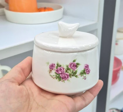 ست چای خوری فنجان و قندان دو نفره گل سرخی