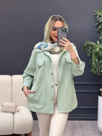 مانتو لینن چهار جیب