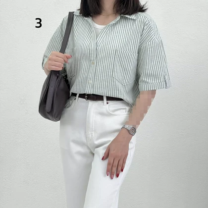 شومیز زنانه آستین کوتاه میکس