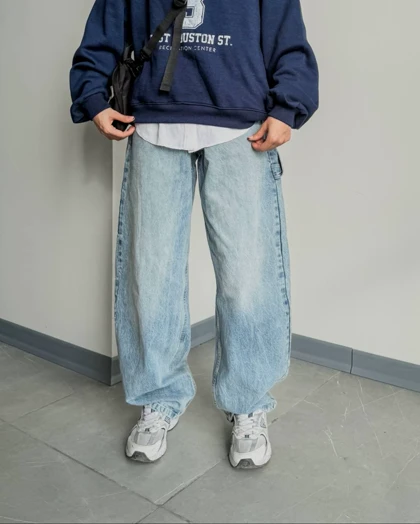 شلوار جین ابی BERSHKA🧊