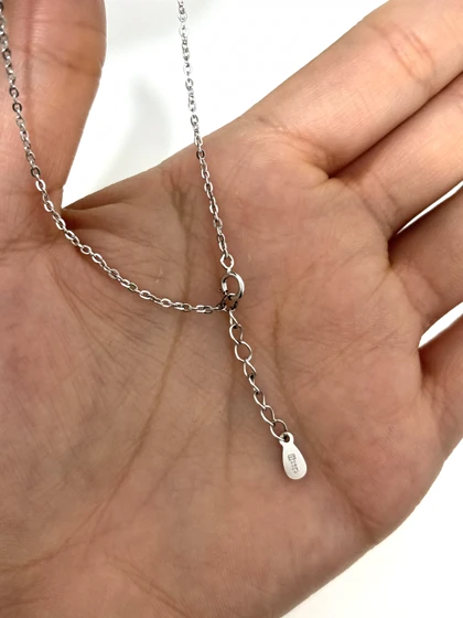 گردنبند نقره زنانه قلب درهم مینیمال 999