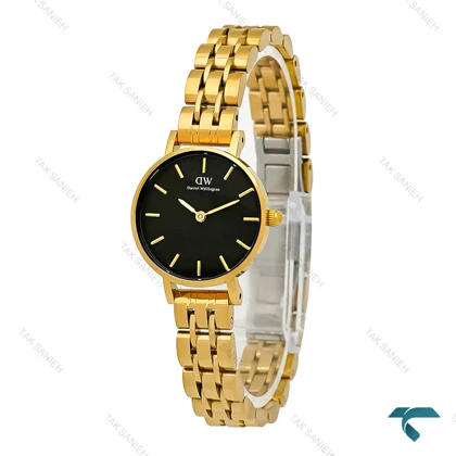 ساعت زنانه دنیل ولینگتون مینی گرد طلایی صفحه مشکی DW-8012-L