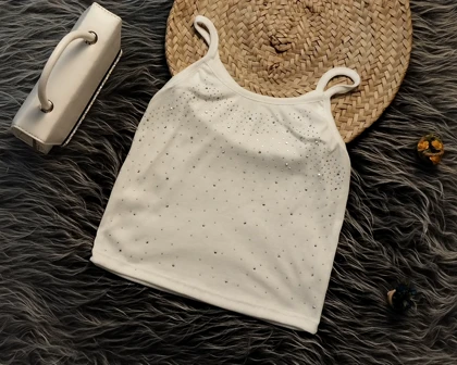 کراپ بندی نگین‌دار زنانه کد 403033