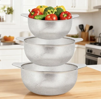 آبکش استیل در سه سایز