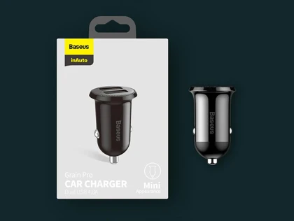 شارژر فندکی فست شارژ ماشین 24 وات بیسوس CCALLP-01/02
