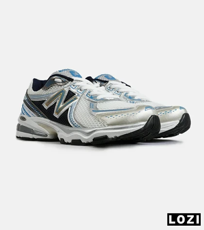 کفش کتانی مردانه و زنانه مشکی سفید آبی New Balance 860 V.02 مدل 7762