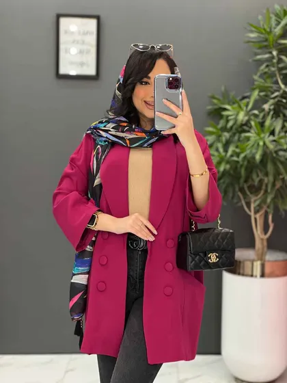 مانتو یقه آرشال آستین دودکمه