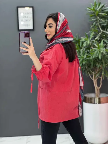 مانتو جیب دوبل آستین بند دار